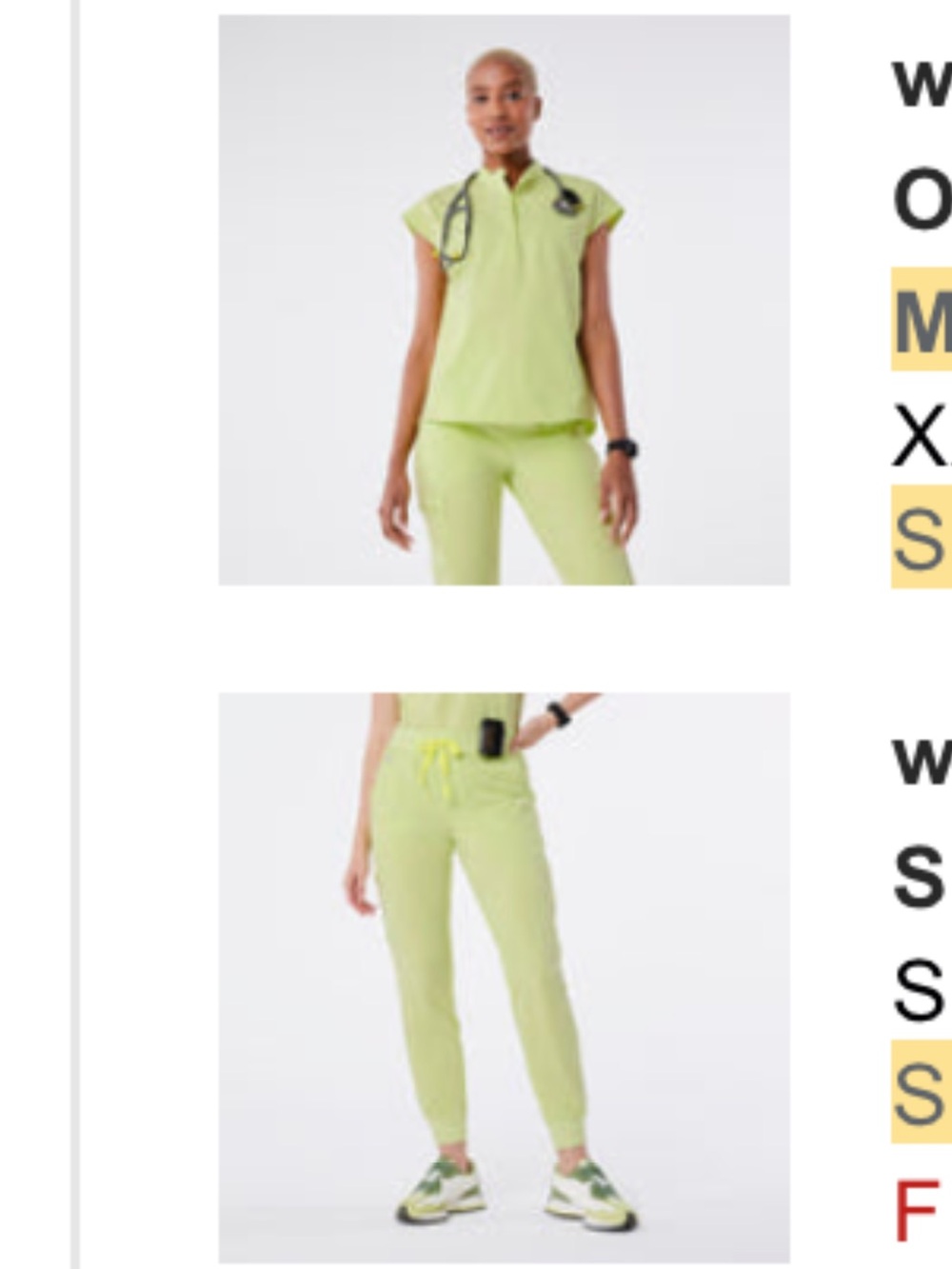 Figs set!! 

Rafaela top - XXS 
Zamora joggers - S